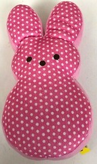 Peeps Pink & White Polka Dot Bunny Rabbit Stuffed Animal Plush Easter 9″