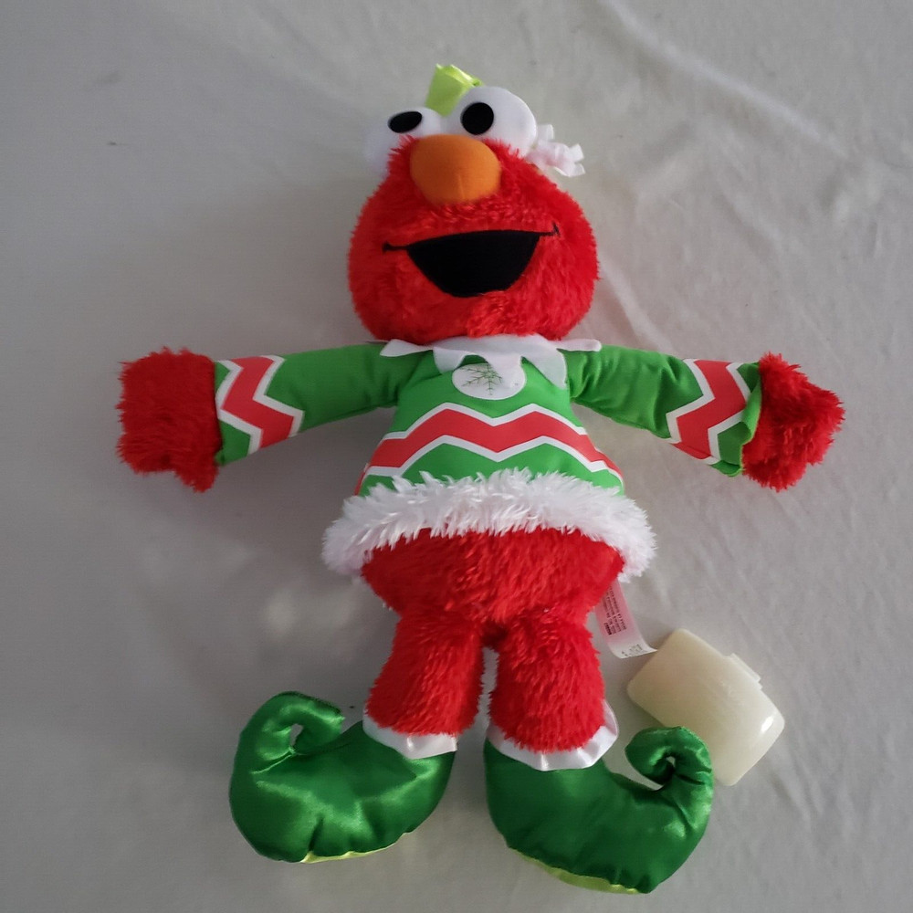 Christmas Giggle Elmo Plush Elf Fisher-Price Vibrates Laughs Sings TESTED VIDEO