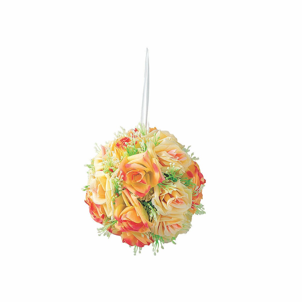 Pink Floral Kissing Ball with Greenery Accents, Wedding, Home Decor, Faux Floral