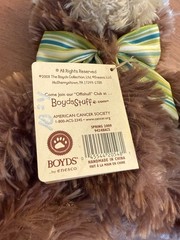 BOYDS SPECIAL EDITION AMERICAN CANCER SOCIETY BROWN BEAR PLUSH-DAFFODIL DAYS