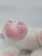 Vtg Toy Network Plush Sleepy Lamb Sheep White Pink Sherpa Stuffed Plush Animal