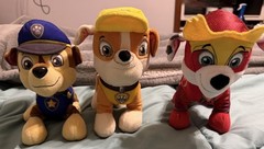 PAW PATROL PLUSH LOT OF 3 STUFFED ANIMALS TOYS 8 Inches Chase Marshal and Rubble