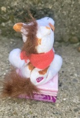 2010 Whimzy Pets Stetson Horse 3″ Mini Plush White Brown Spotted Blip Toys