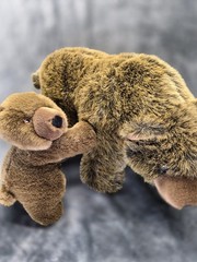 Lelly National Geographics Plush Grizzly Bears Mom and Baby 12″ Tall No Tags