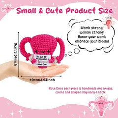 Vkeyinf Handmade Stuffed Uterus Plush Toy – Funny Emotional Support Crochet U…