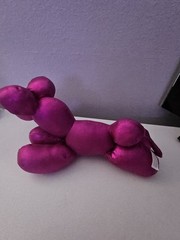 Dark Pink Balloon Animal Dog Stuffed Dog Plush, Small