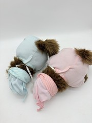 Hosung Monkey Plush Set Twins Blue Pink Baby Dolls Pajamas Outfit