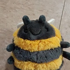 Bee Plush Stuffed Animal Yellow Black Striped Soft Toy White Wings Small