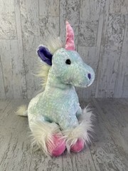 Just Friends Chosun Unicorn Plush Blue Purple Pink Horn Stuffed Animal 1999 Vtg