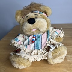Vintage Bear Teddy Plush Indian Native American Teddy Set with Clothes See