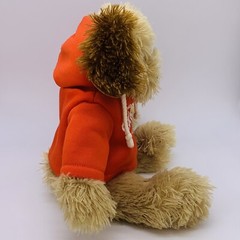 Six Flags TX Puppy Dog 10” Plush Stuffed Animal Floppy Ears Red Hoodie – Used