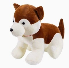 Brown & White Plush Stuffed Dog Small 6-14 in Recommended Age 3-5 Years