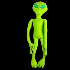 19.5-Inch Alien Plush Lime Green Eyes Glow In The Dark Plush Toy.