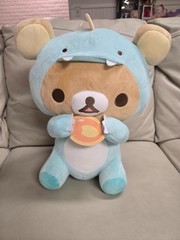 San-X Rilakkuma Round1 Exclusive: 16″ Dinosaur Holding Fire Plush NWT