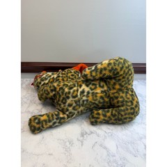 Vintage Leopard Print Plush Dog Orange Ears Long Floppy Stuffed Animal Toy 20in