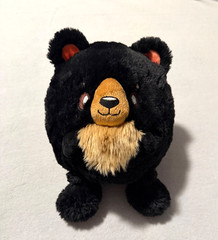 Squishable Black Bear Fluffy Round Ball Plush Stuffed