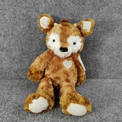 Thankful For You Deer Fawn Plush Hallmark Swirl Fluffy Spotted Fur Heart Patch