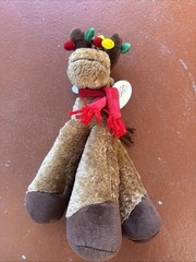 Best Ever Christmas Moose Plush Squeeze Me Light-Up Antlers Red Scarf Holiday