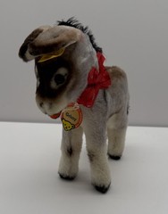 Vtg Steiff Grissy Donkey Plush Button & nametag