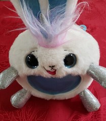 ZURU INC Plush Bunny Round White Blue Butterfly Heart Stuffed Animal Toy