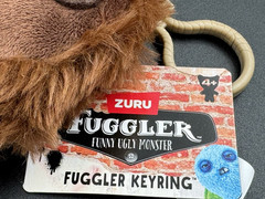 FUGGLER Funny Ugly Plush Monster Keychain Keyring HEDGE GROG-BROWN New w/Tags
