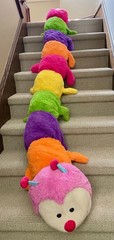 Toys R Us Giant Jumbo Rainbow 97” Multi Color Caterpillar Plush Stuffed Animal