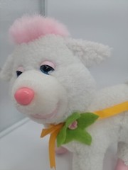 Vtg Toy Network Plush Sleepy Lamb Sheep White Pink Sherpa Stuffed Plush Animal