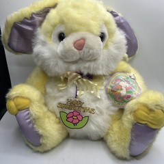 Fairview Rabbit Bunny Plush Stuffed Animal Yellow Springtime Vintage 14″ Easter