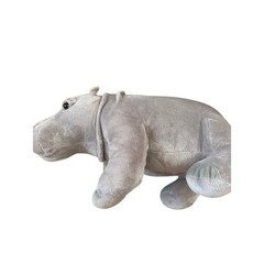 Disney Parks Animal Kingdom Gray Hippo Plush Realistic Stuffed Hippopotamus 18″
