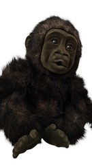 FAO Schwarz Baby Gorilla Plush Realistic Looking Lovey Stuffed Animal 12″ Rare