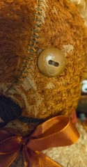 VINTAGE 50s/60s Two Tone Teddy Bear Plush Stuffed Animal 15” Vtg