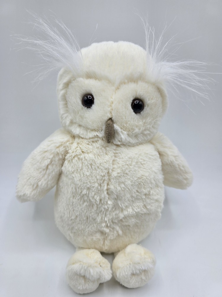 Jellycat London Woodland Babe Owl Bashful White Plush Stuffed Animal 11” Retired