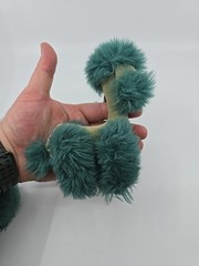 1967 Japan Stuffed Jointed Poodle And Bear Plush Teal 6″ H/M
