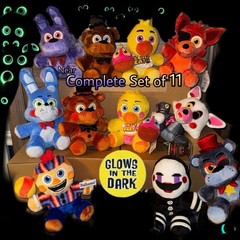 Near Complete Set of 11 Five Nights at Freddy’s Jazwares Plush Glow Eyes FNaF