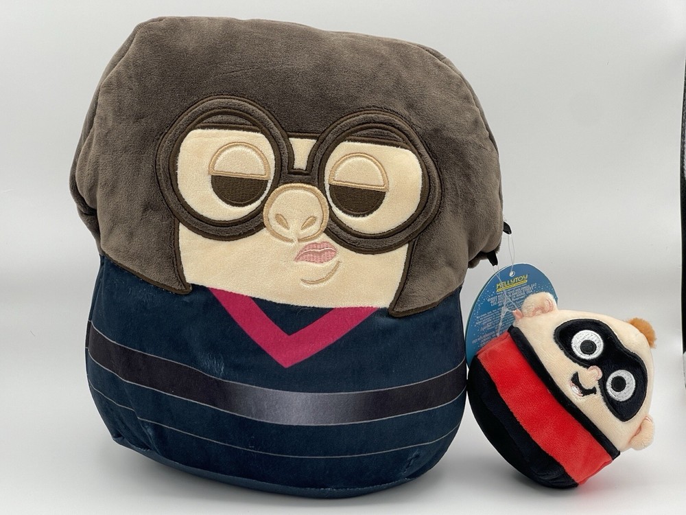 Squishmallow, Disney Edna Mode 10″ & Jack-Jack 4.5″ Plush Kellytoy SQK1718-NWT