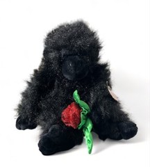 10.5″ tall gorilla plush holding a red rose