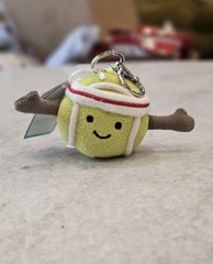 NWT Jellycat Amuseables Tennis Ball Plush Bag Charm Sports Keychain AUTHENTIC