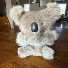 Large VTG 15in Australian Koala Bear Plush Stuffed Animal Real Kangaroo Fur