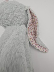 Kellytoy Bunny Rabbit Gray Plush Stuffed Animal Crinkle Pink Floral Ears 16″