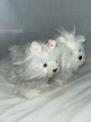 2 Webkinz Ganz White Yorkie HM070 Plush 7″ Stuffed Animal Toy