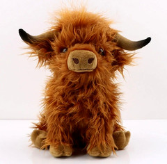 Highland Cow Stuffed Animal Realistic Scottish Cow Plush Toy Soft Farm Animal…