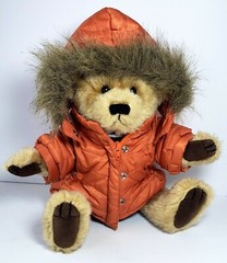 Brass Button Bears Iceberg Augie Talking Bear Custom Wearing Eddie Bauer Down..