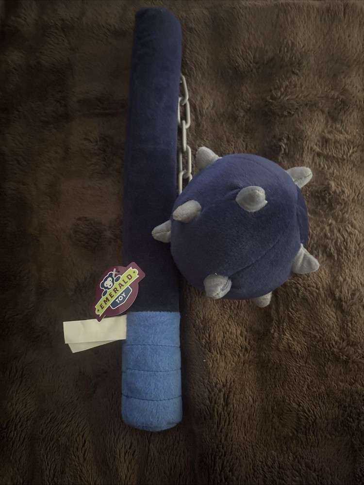 Emerald Toy Plush Mace with Chain Blue Gray Stuffed Toy