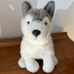 LIVING NATURE Husky Plush 10″ Realistic Dog Stuffed Animal Stands Upright NICE