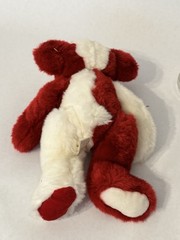 First & Main Half ‘n Half Plush Teddy Bear Red & White Colorblock Heart Bow 10”