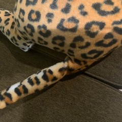 Vtg Calplush Jumbo Leopard Cheetah Plush 52”, 7’ w Tail, Kellytoy 2010 w Ear Tag