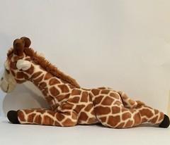 Plush Giraffe Realistic Looking Bean Bag Bottom Lying Down 24” Long 12.5” Tall