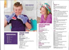 Hobby Lobby Animal Crochet Patterns,Creature Comfort,Shark Mittens&Unicorn Head