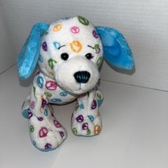 Ganz Webkinz Peace Puppy Dog Plush HM440 Blue Ears No Code *read Description