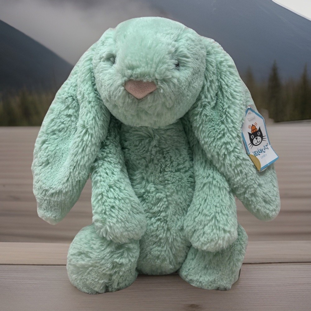 Jellycat Bashful Bunny Medium Mint Rare VHTF 12″ Plush BAS3BM Retired WITH Tags